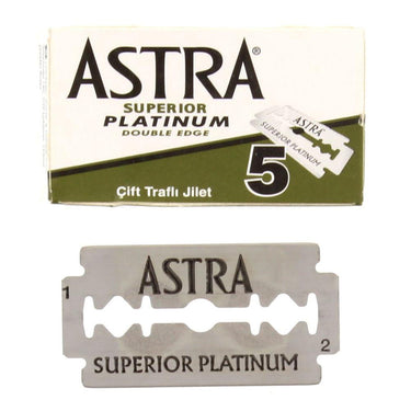 Astra Superior Platinum Double Edge Blades, 5 blades - Chiseled Face